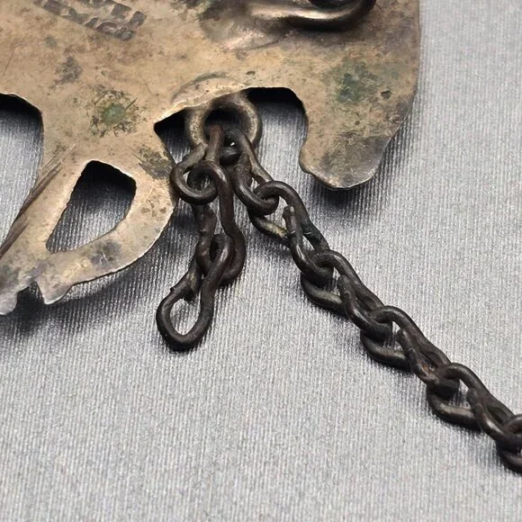 VTG Los Castillo Silver Donkey Brooch 3" Partial 2 Mule Pin Mexico - Picture 8 of 13